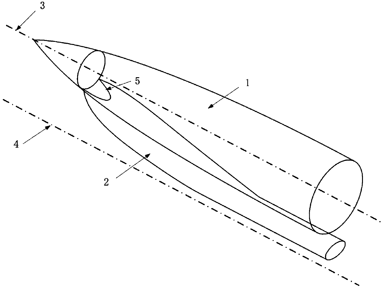 Design method of variable cross-section three-dimensional internal contraction air inlet channel matched with curved cone projectile body