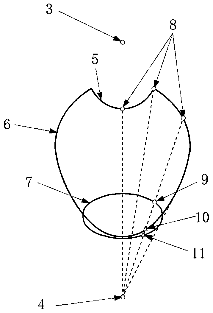 Design method of variable cross-section three-dimensional internal contraction air inlet channel matched with curved cone projectile body