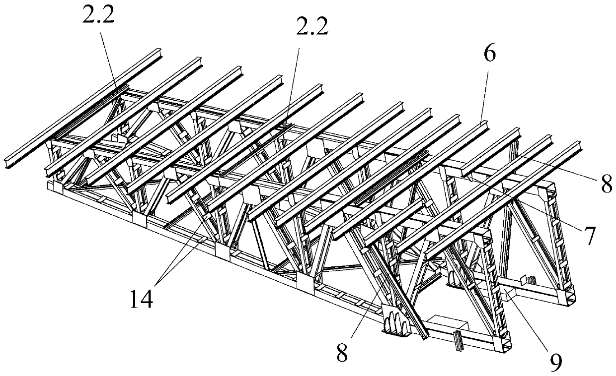 Large-span cantilever truss type capping beam bracket system and construction method thereof