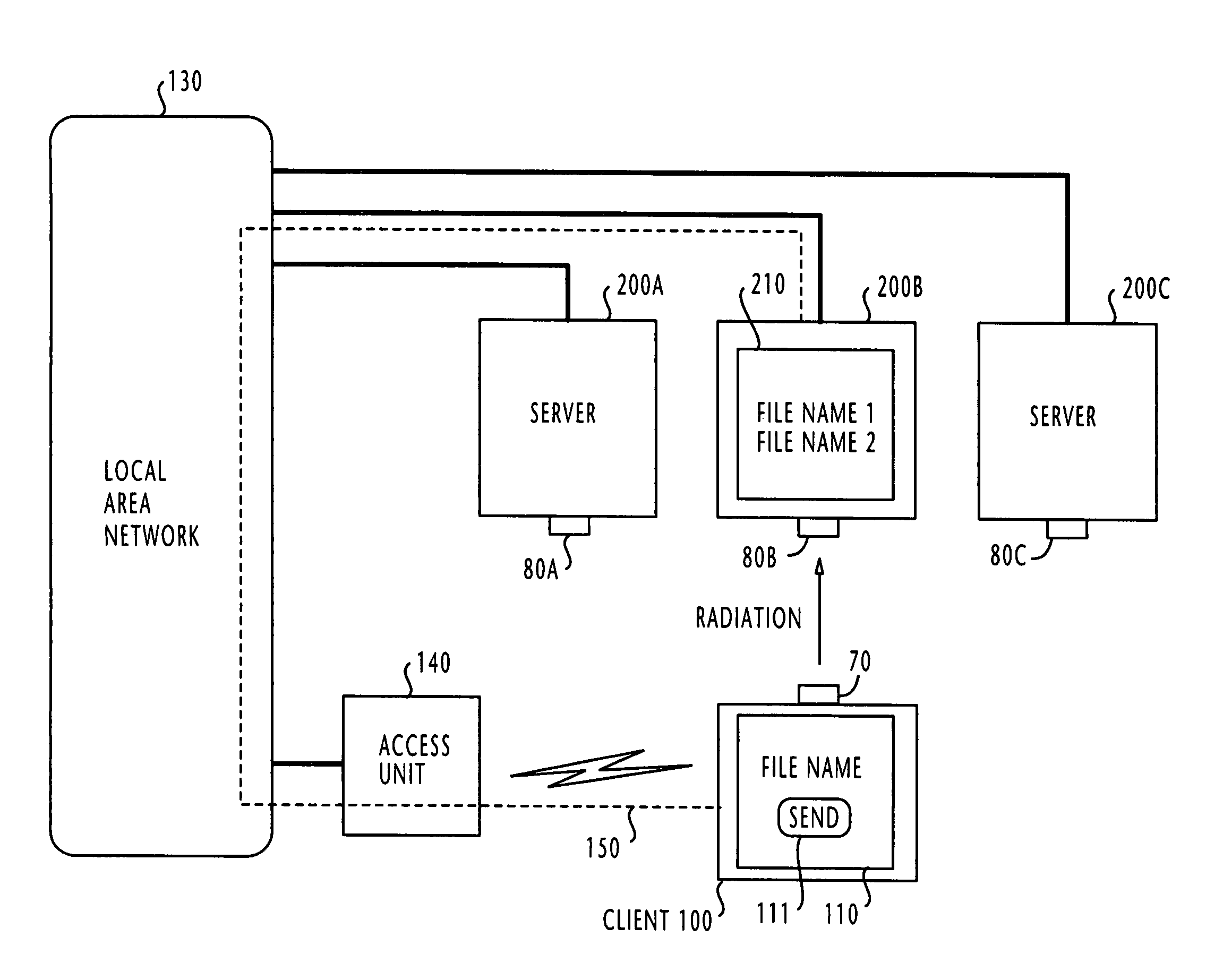 Network terminal with means for wirelessly establishing secure private link with external terminal