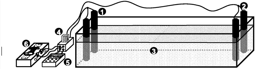 Electric restoration method and device utilizing salt bridge to improve soil organic pollutant removal