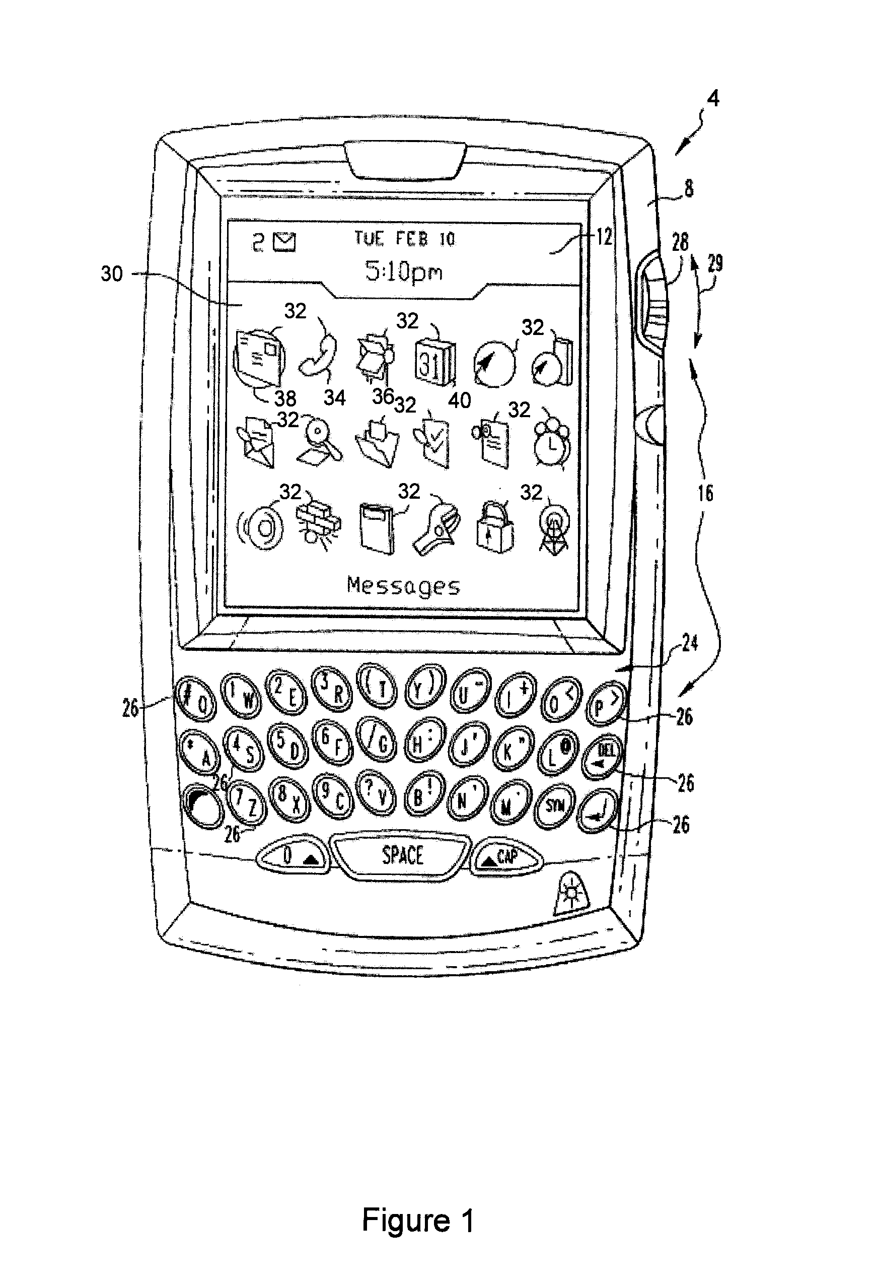 Key system for a communication device