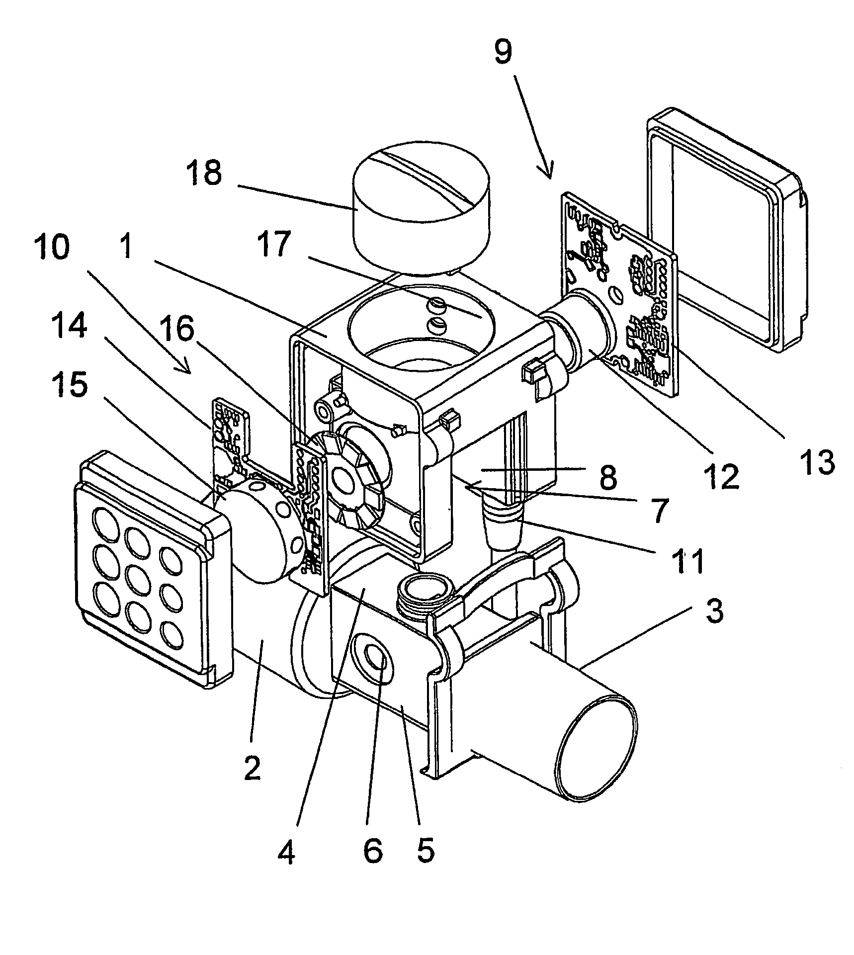 Measuring head for a gas analyser