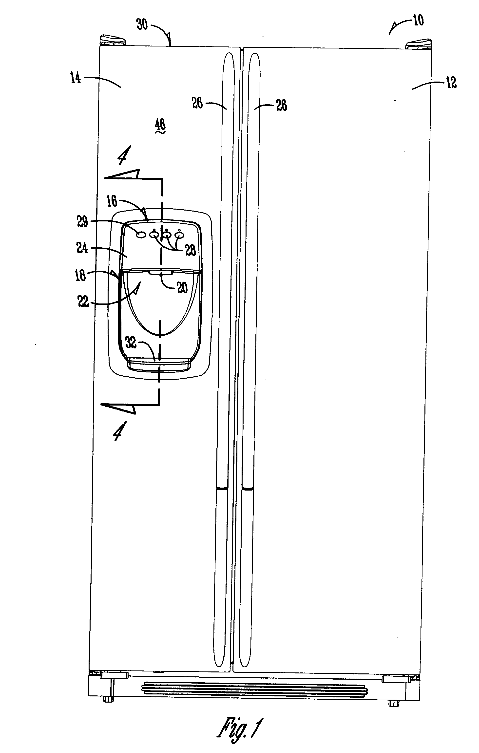 Refrigerator with a water and ice dispenser having a lighted dispenser target ring