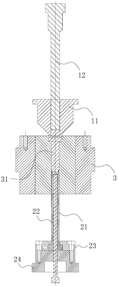 A powder metallurgy pressing die for output shaft