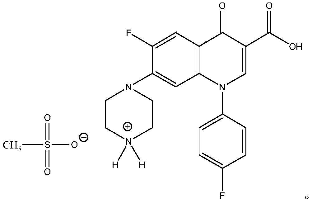 Water-soluble sarafloxacin mesylate and preparation method thereof