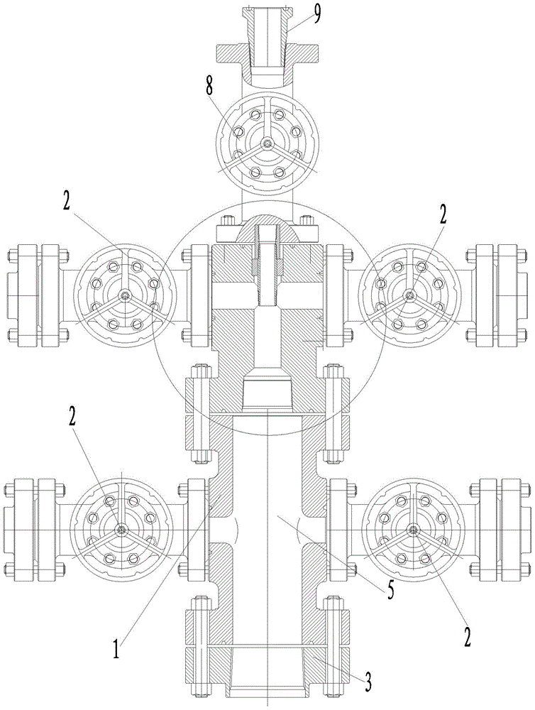 Injection and production integrated wellhead device