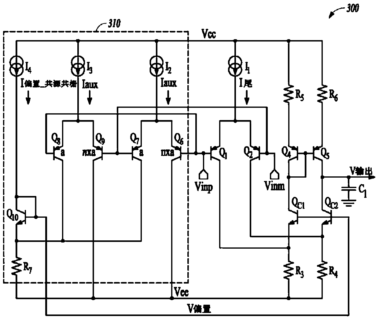 Amplifier with reduced power consumption and improved slew rate