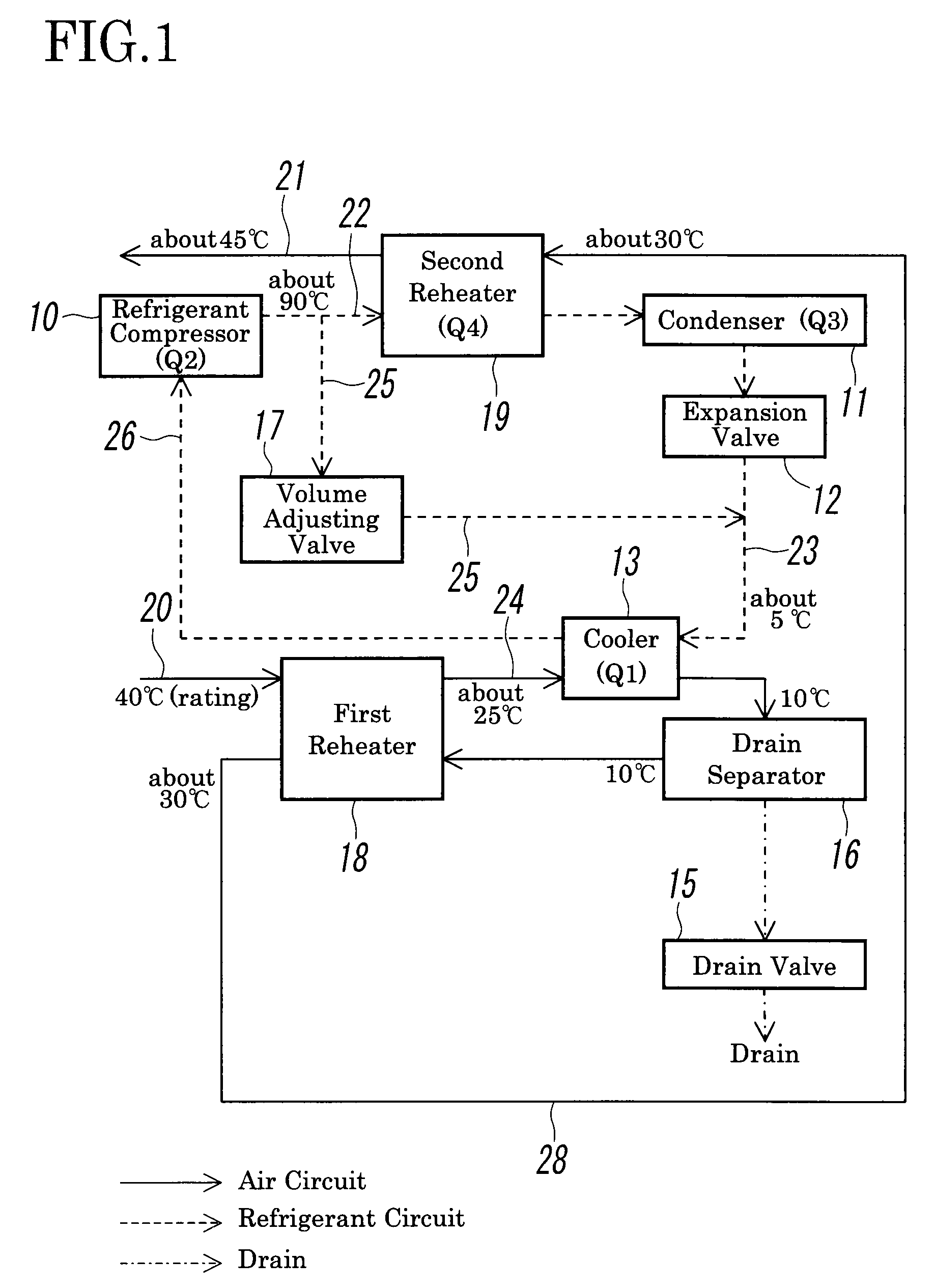 Refrigeration air dryer