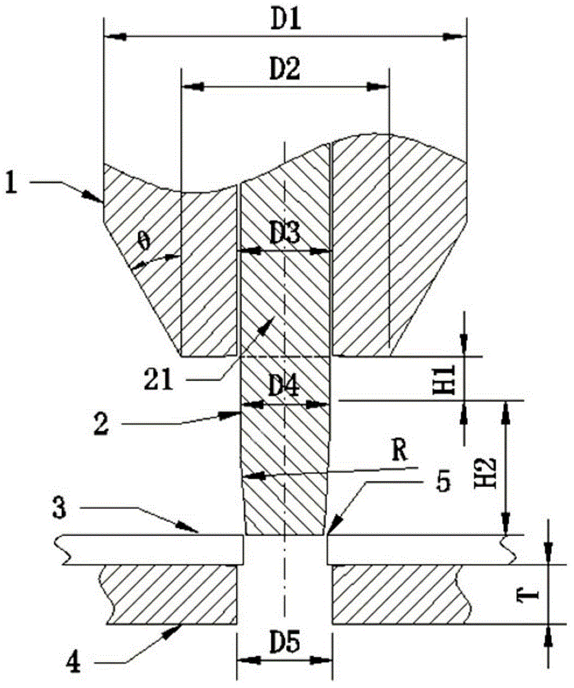 Tool and method for strengthening friction extrusion of structural member connecting hole