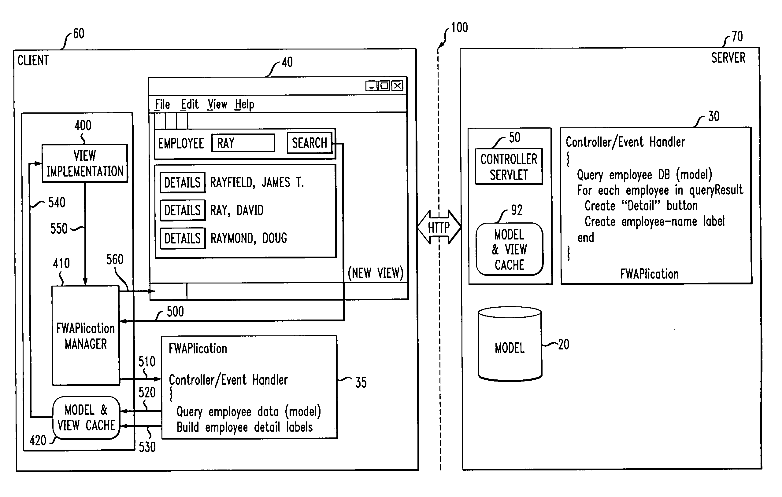 System and method for dynamic runtime partitioning of model-view-controller applications