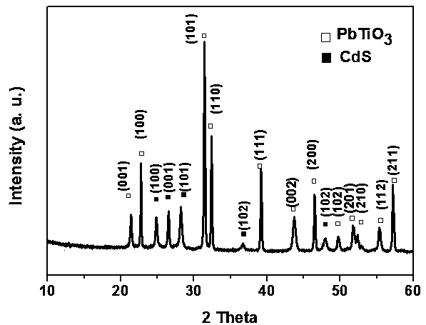 Method for preparing lead titanate nanosheet and cadmium sulfide nano-particle composite material