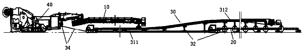 Belt conveying system and tunneling equipment with same