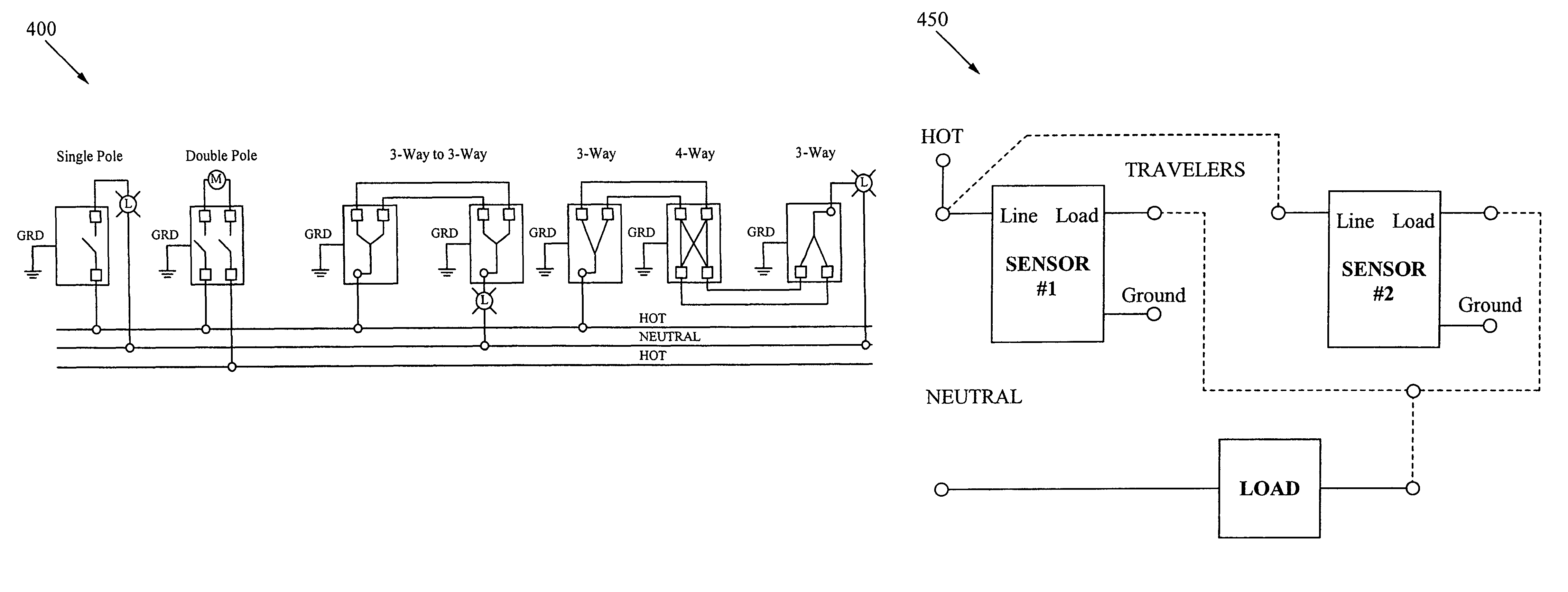 Multi-way sensor switch