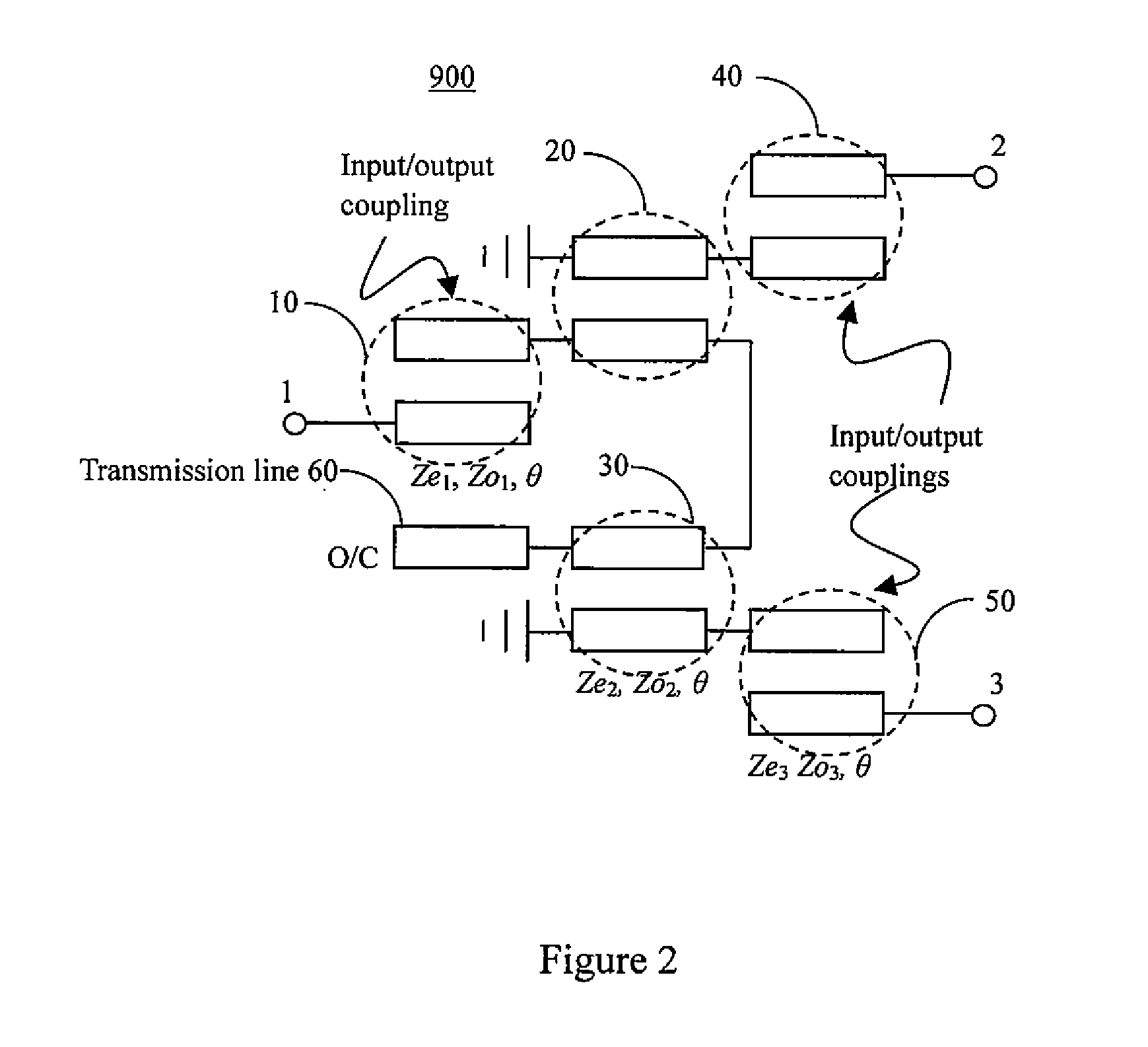 Dual band coupled-line balanced-to-unbalanced bandpass filter