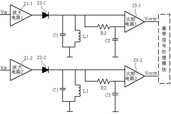 Radio frequency amplitude keying demodulation circuit with large input dynamic range