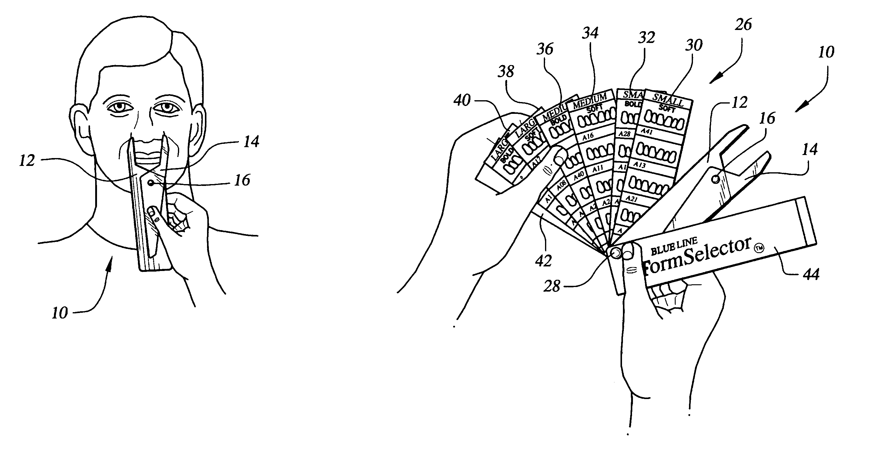 Method and apparatus for selecting denture teeth