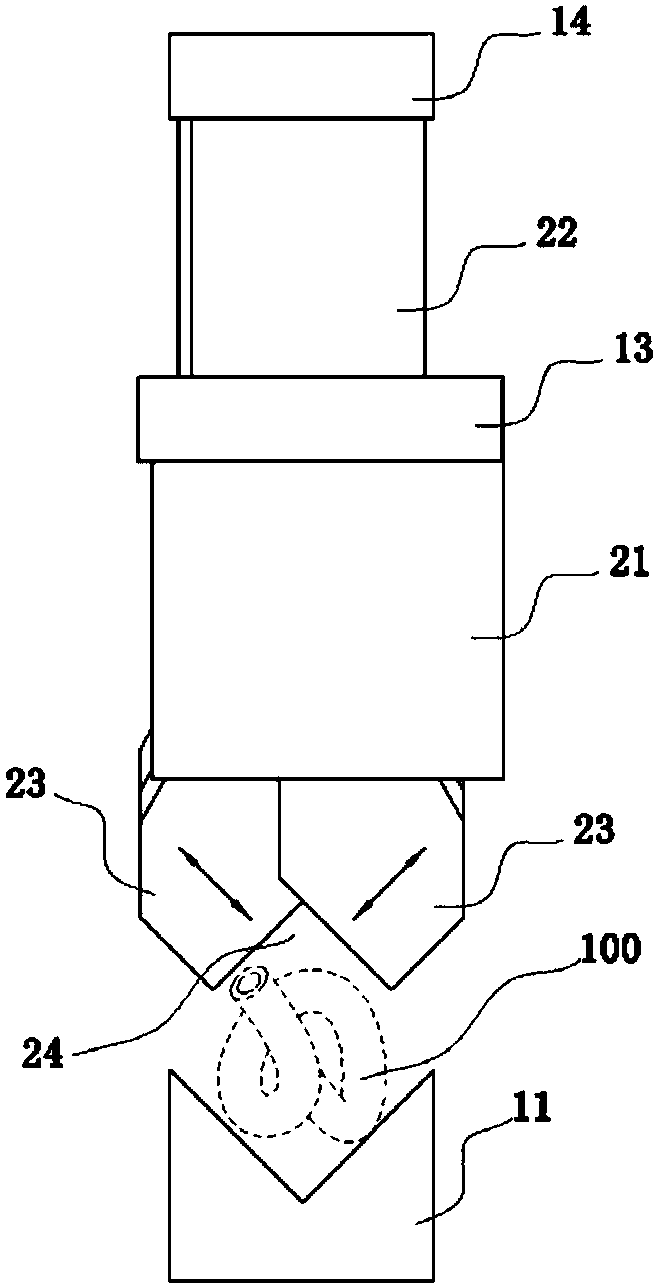 A pressure head and a straightening device