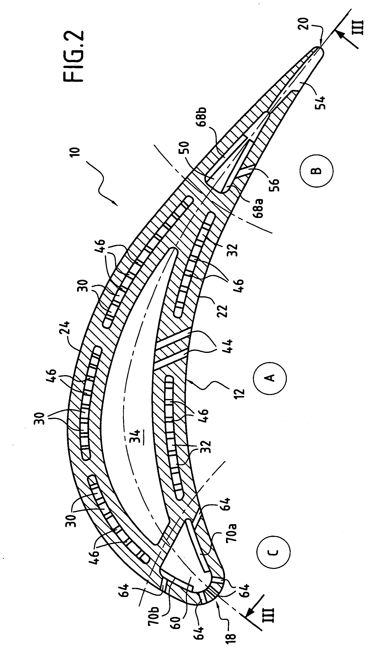 Cooling circuits for a gas turbine blade