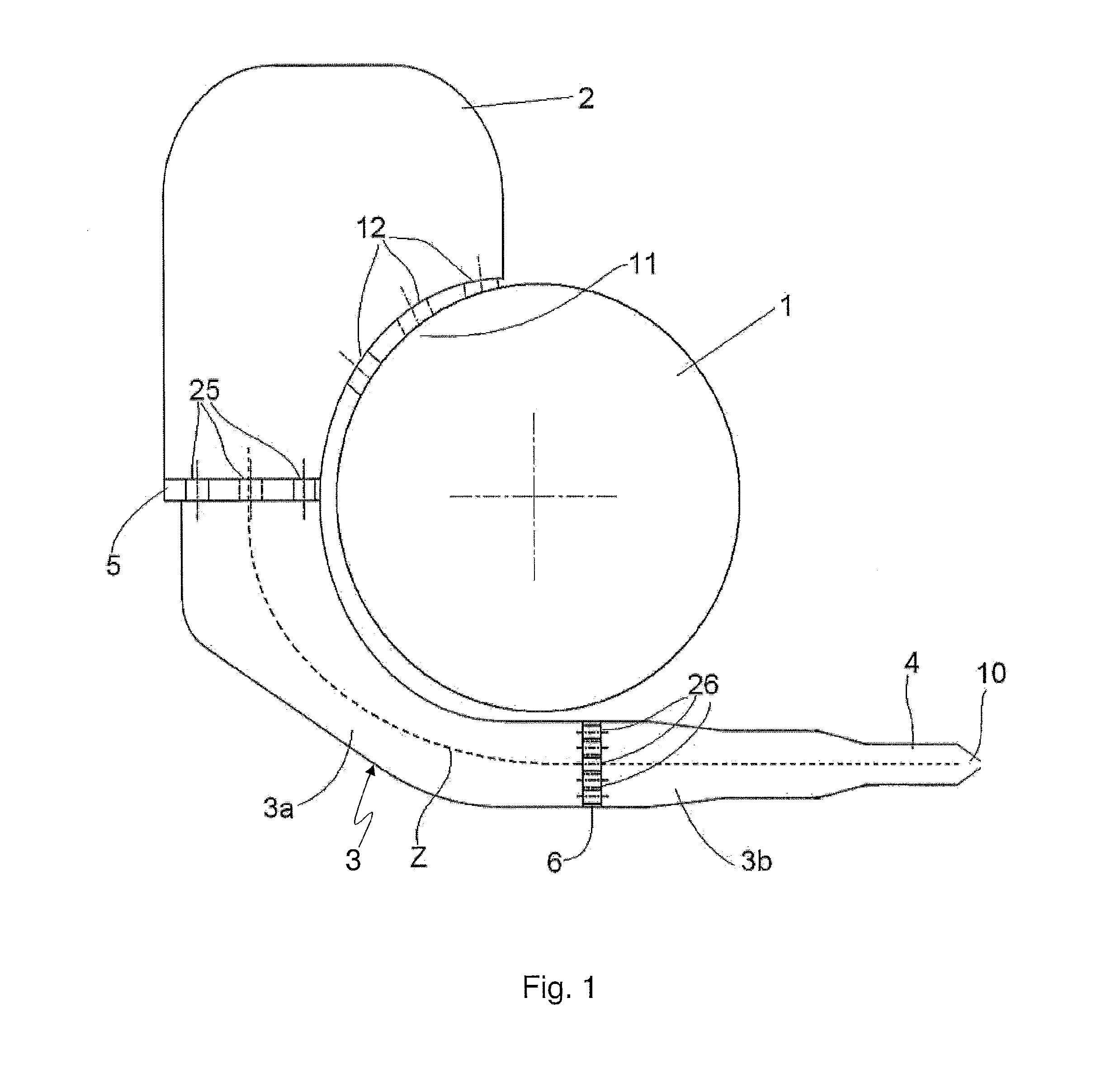 Device for generating a gas jet in processes for coating metal strips