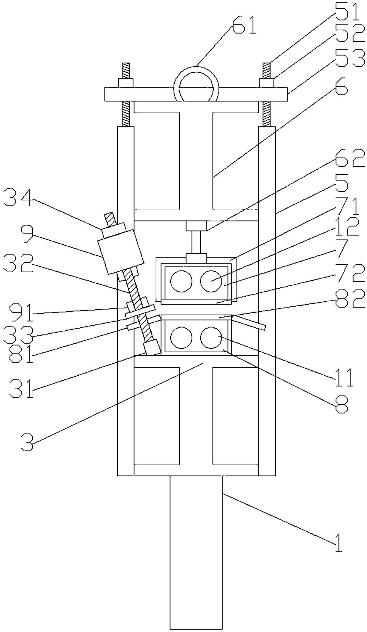 Electric heating knife rest for butting tetrafluorohydrazine cylinder