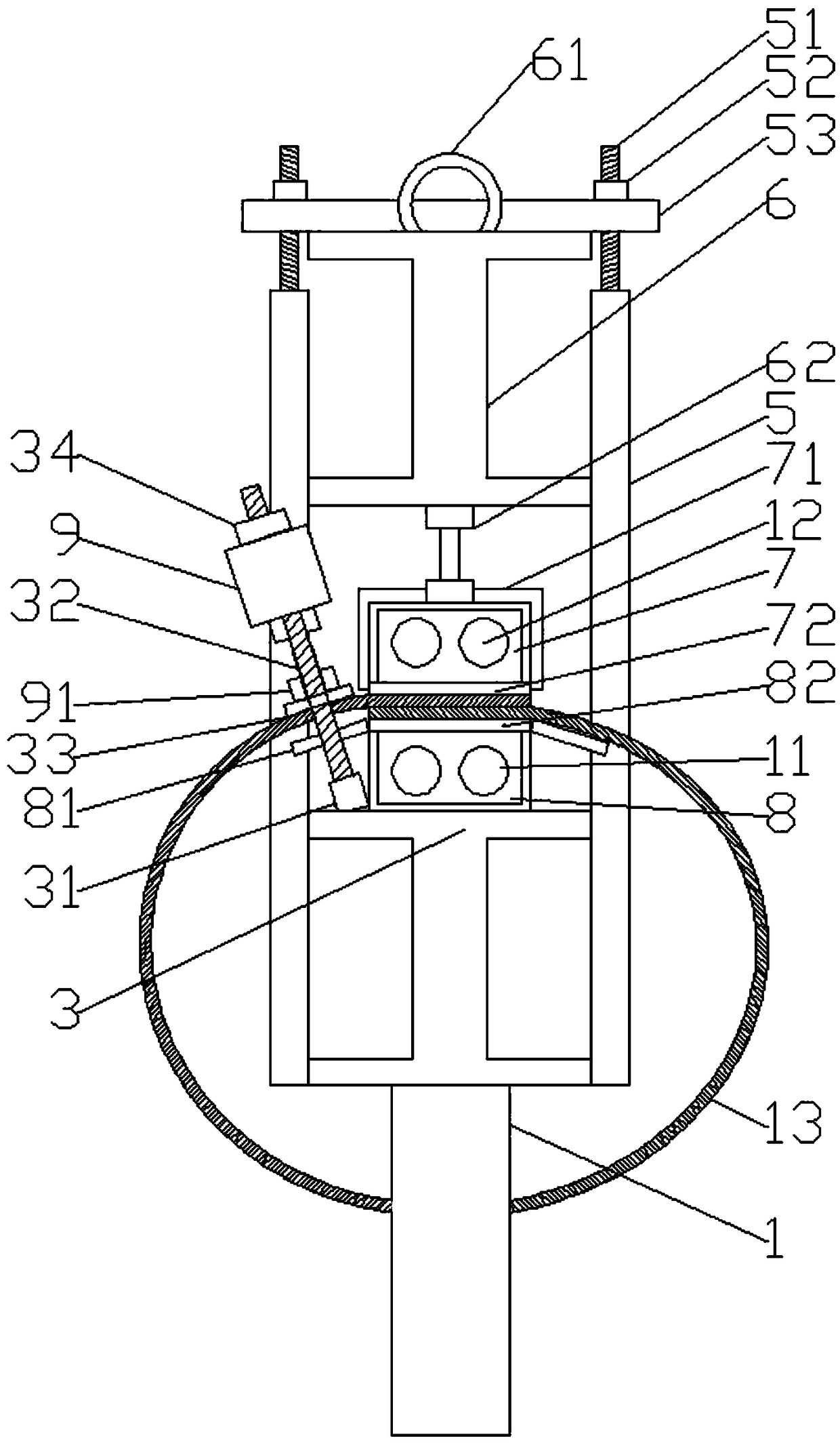 Electric heating knife rest for butting tetrafluorohydrazine cylinder