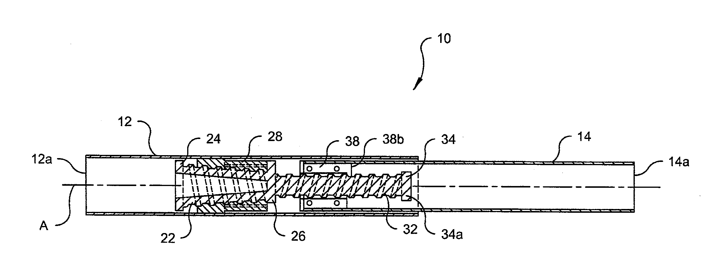 Tension rod mechanism with opposing threads