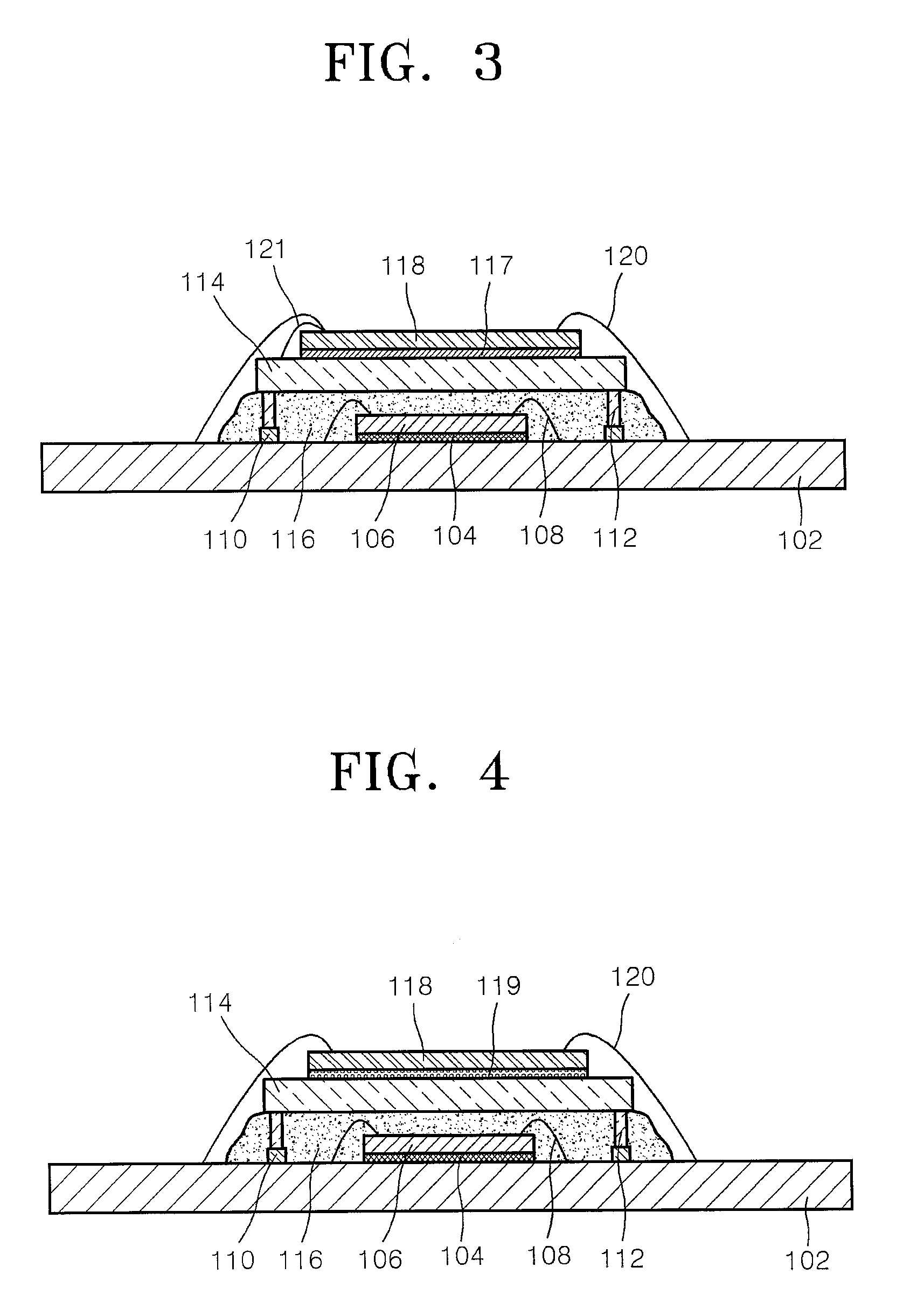 Vertical stack type multi-chip package having improved grounding performance and lower semiconductor chip reliability