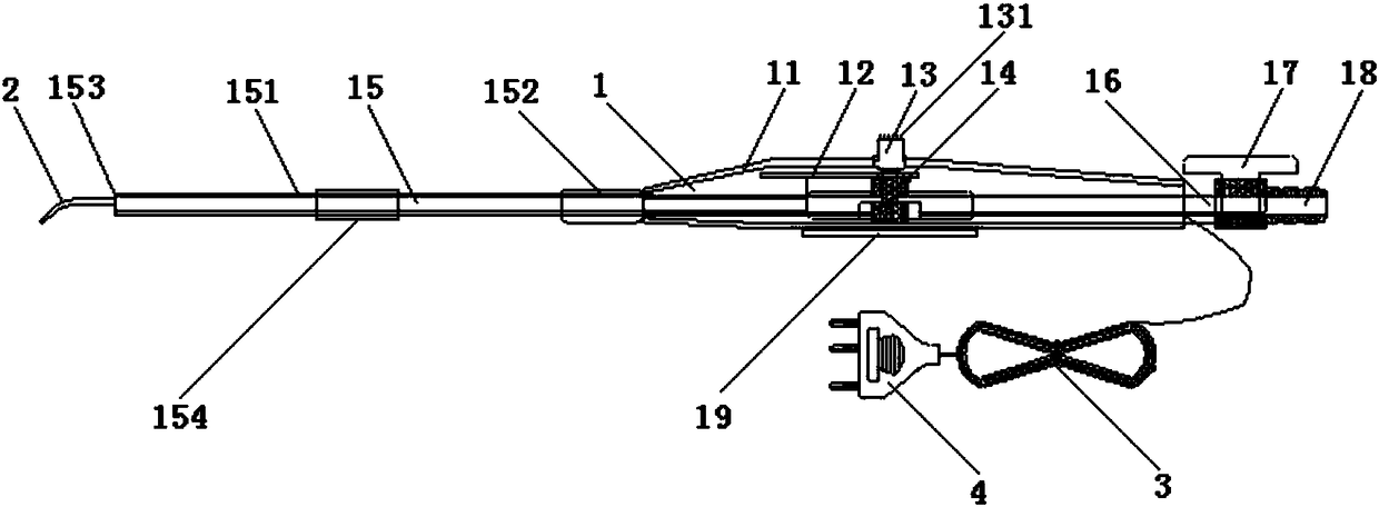 Drawable needle-shaped hemostasis electrode for otorhinolaryngological department