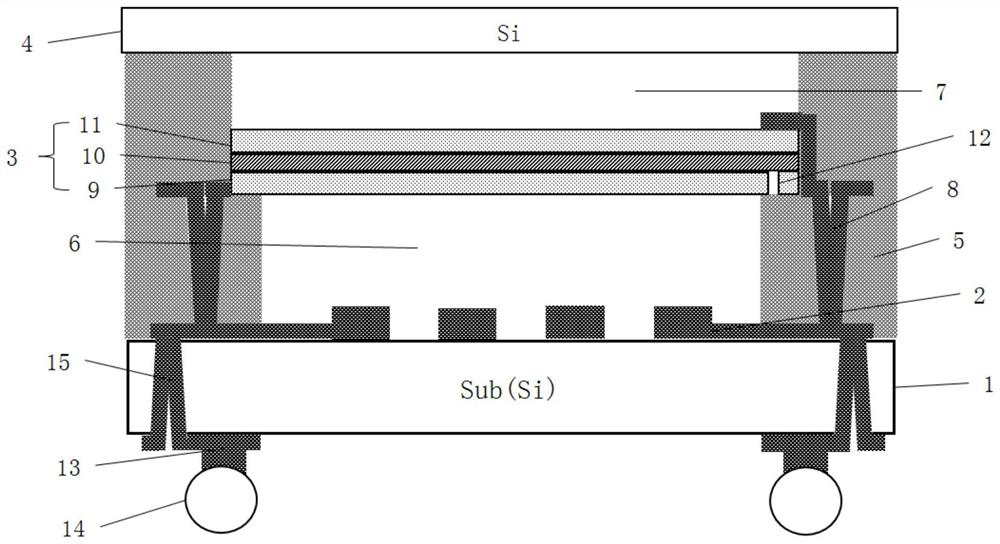 Hybrid stacked filter chip and manufacturing process thereof