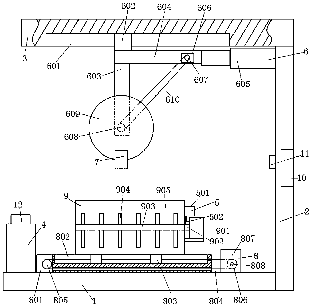 Sampling detecting device for biological pesticide particles and based on bacillus subtilis