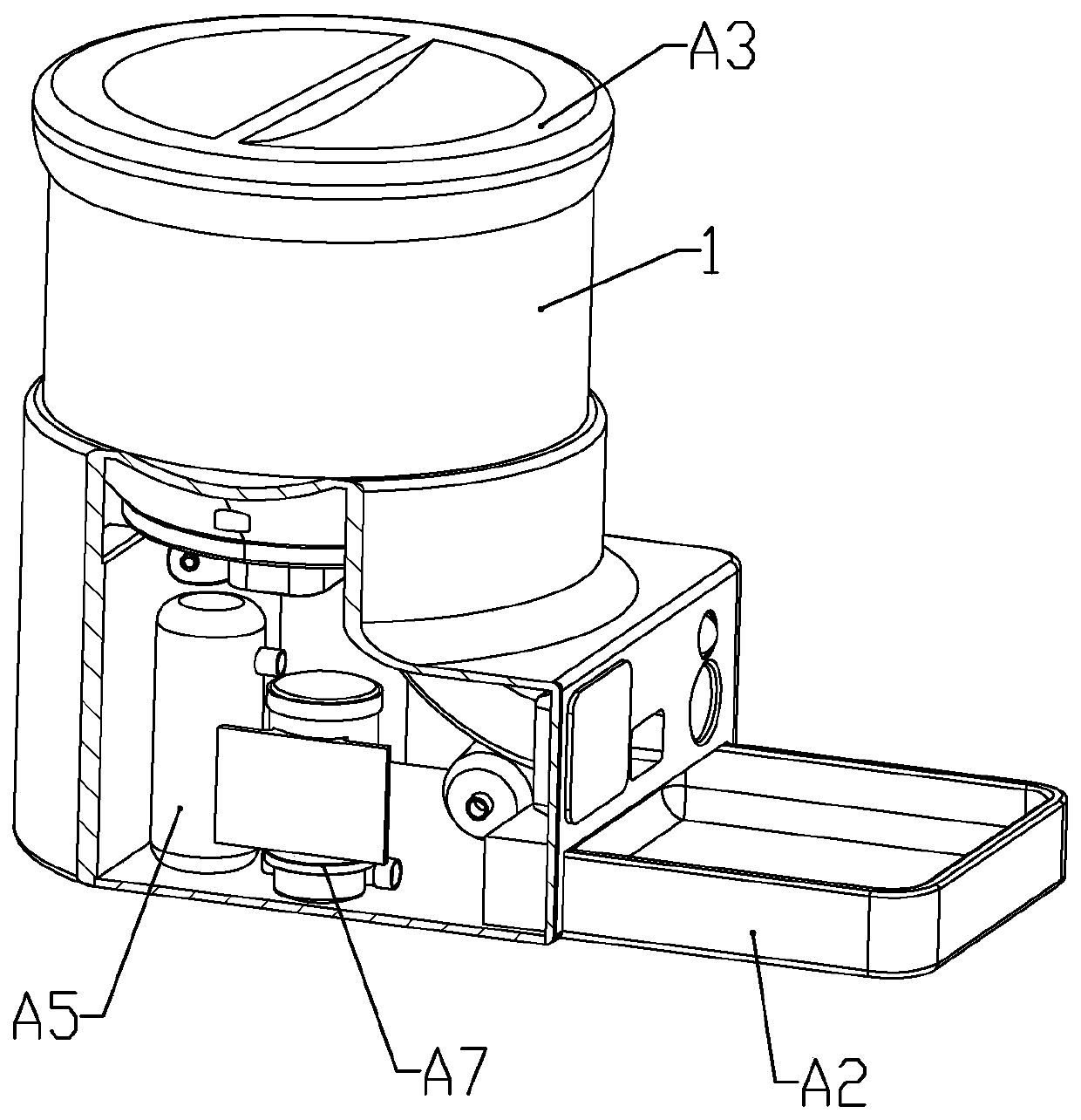 A household pet feeder