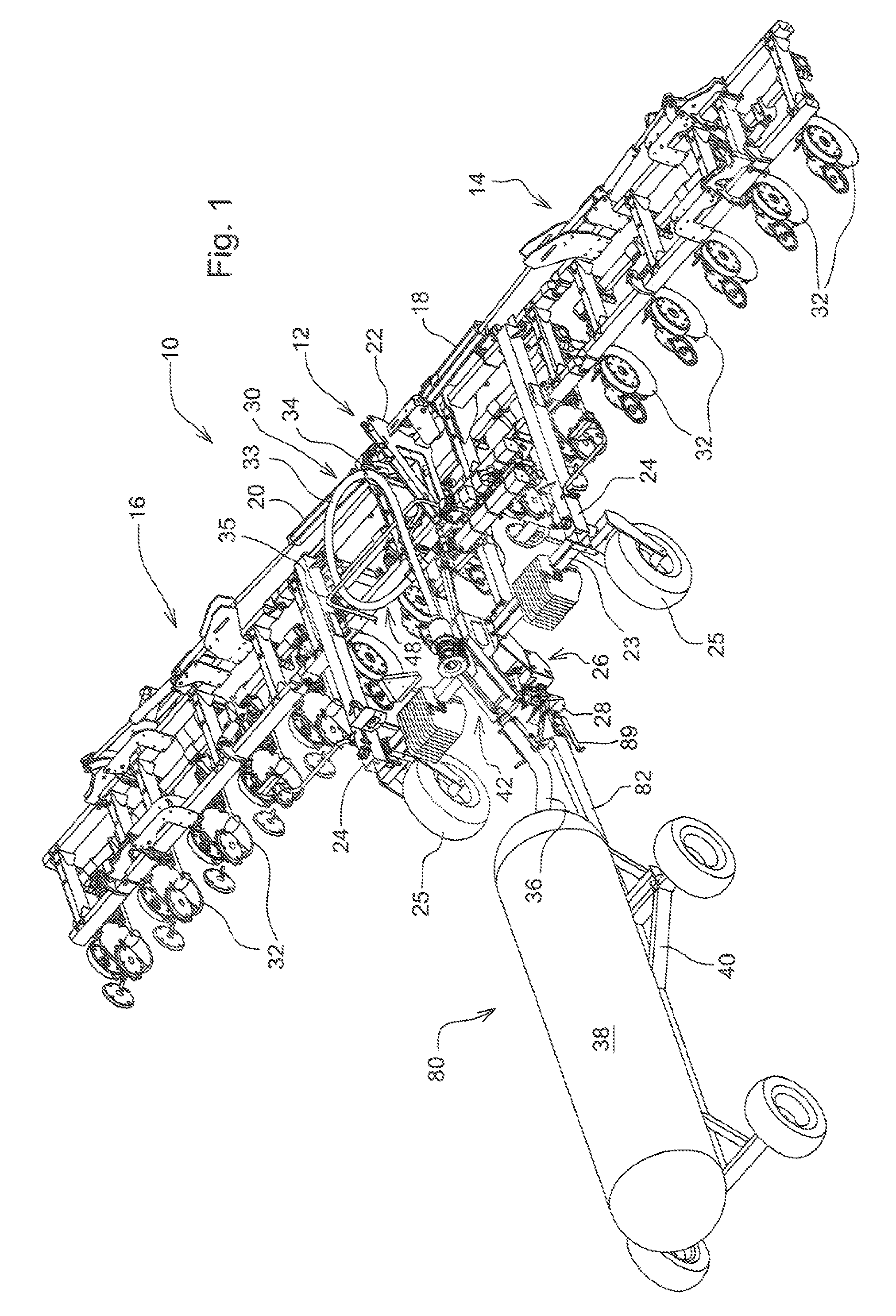 Hitch and coupling arrangement for automatically effecting towing hitch and fluid quick-coupler connections between a nurse tank wagon and an NH3 applicator implement