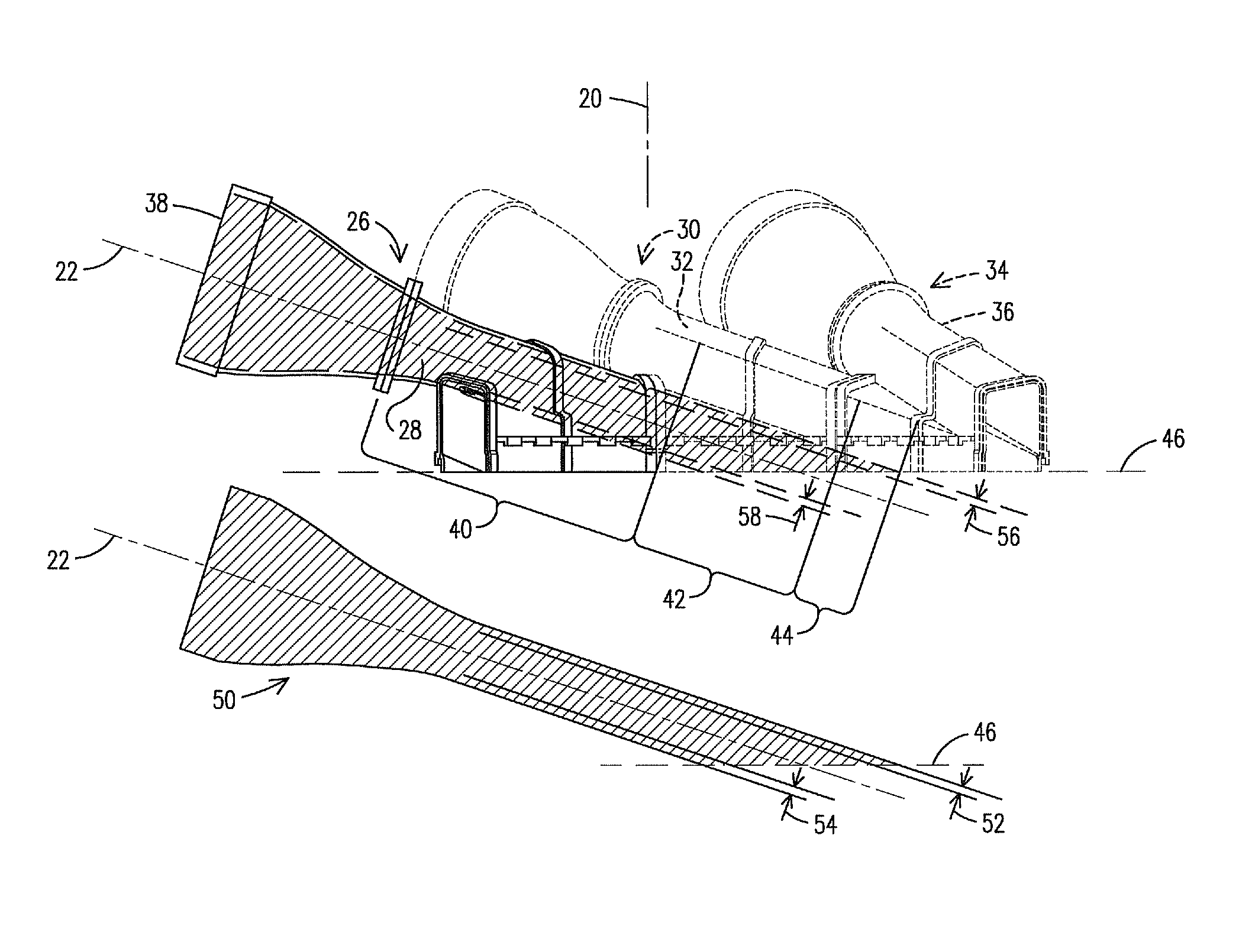 Assembly for directing combustion gas