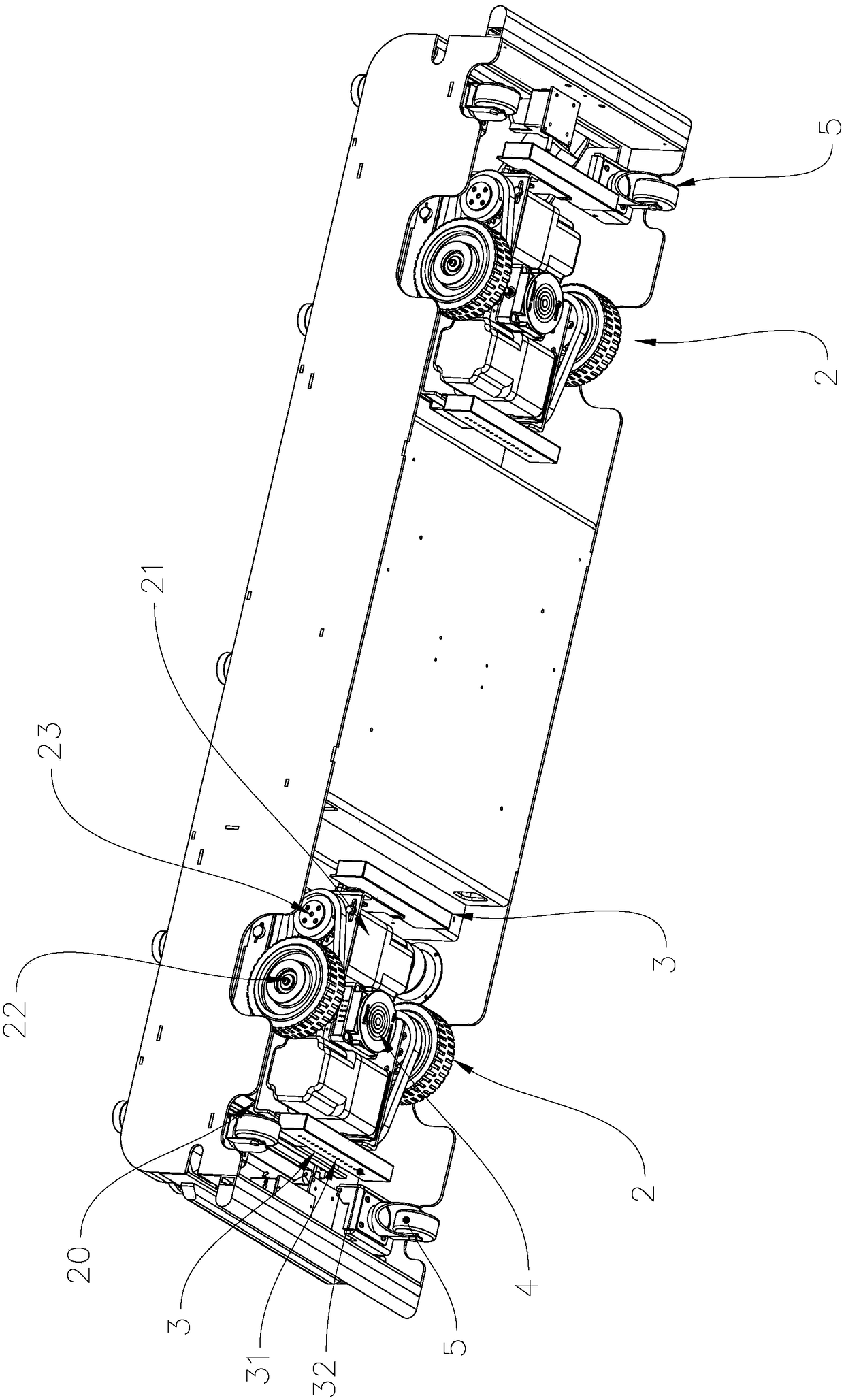 Two-way translation material conveying robot, material conveying system and walking control method of material conveying robot