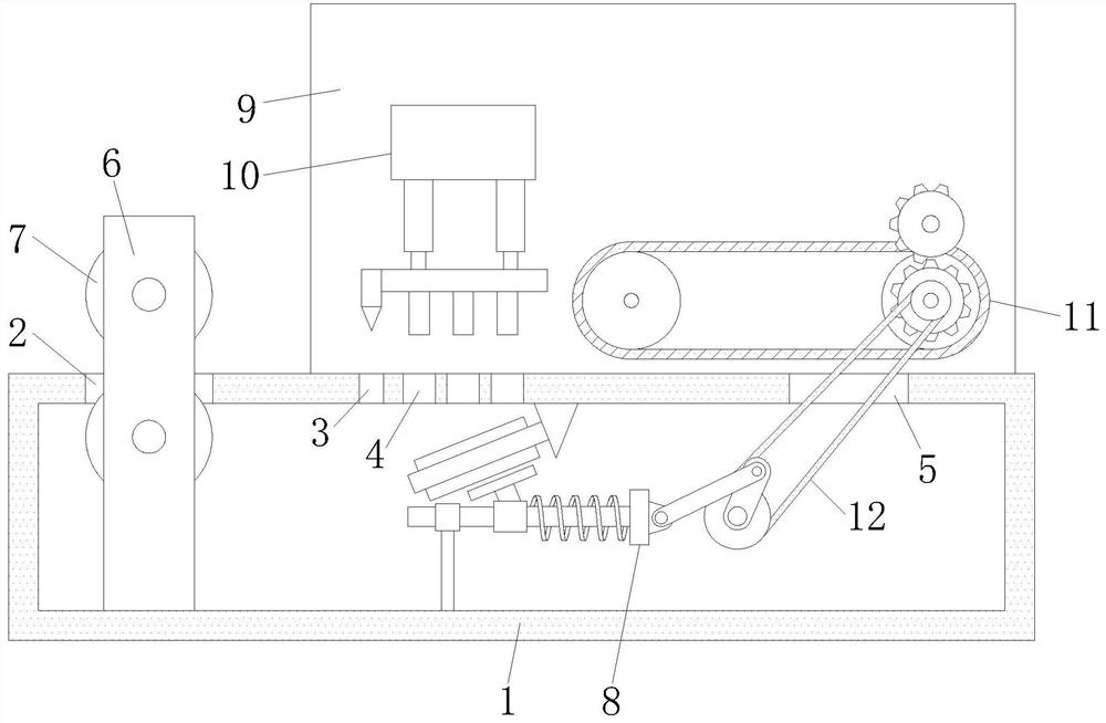 A punching device for connecting piece of cable bridge