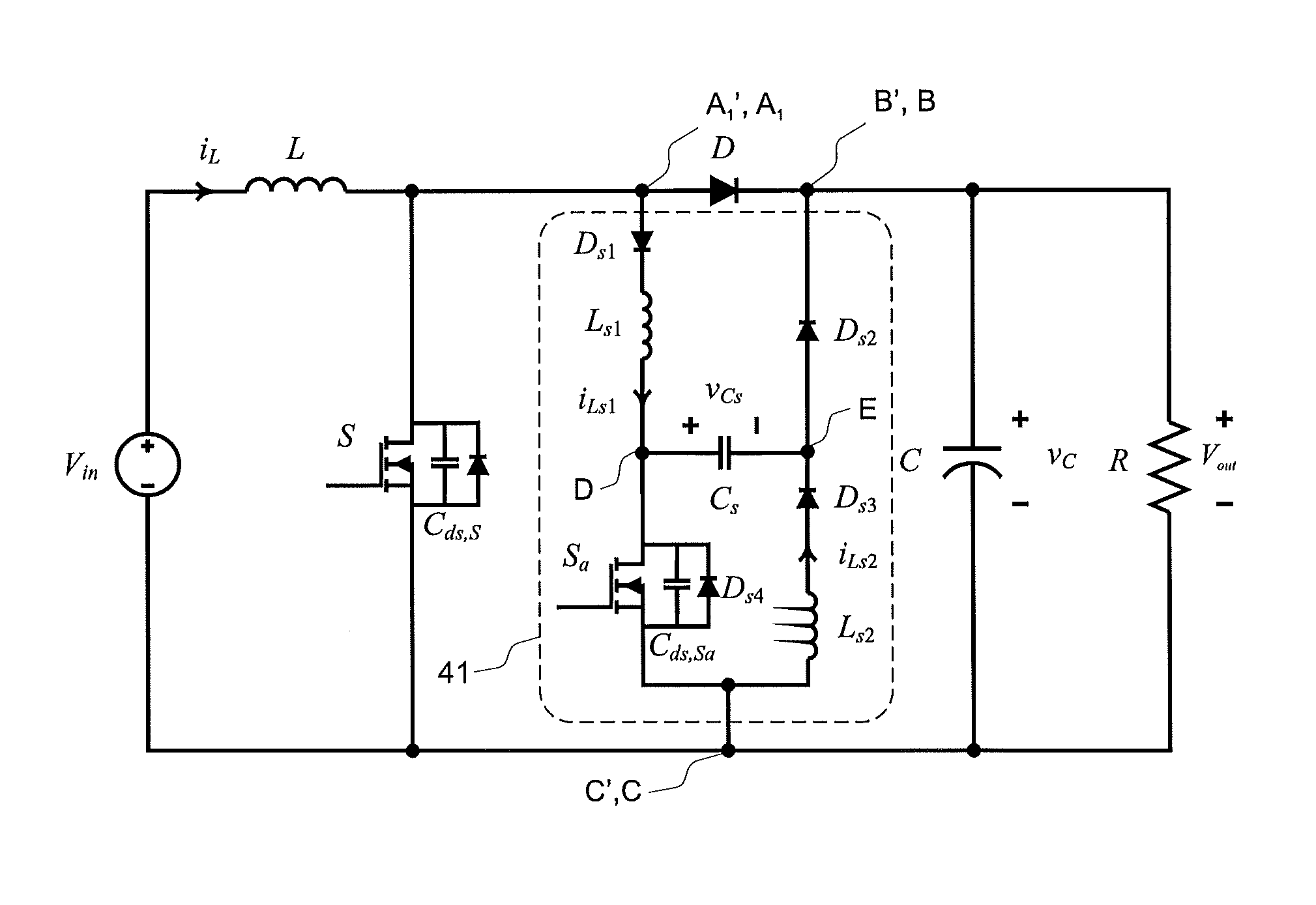 Active snubber topology