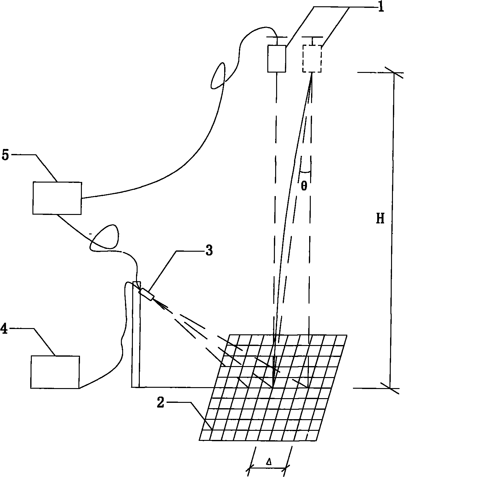 System for monitoring overall tilting of high-rise structure through laser projection