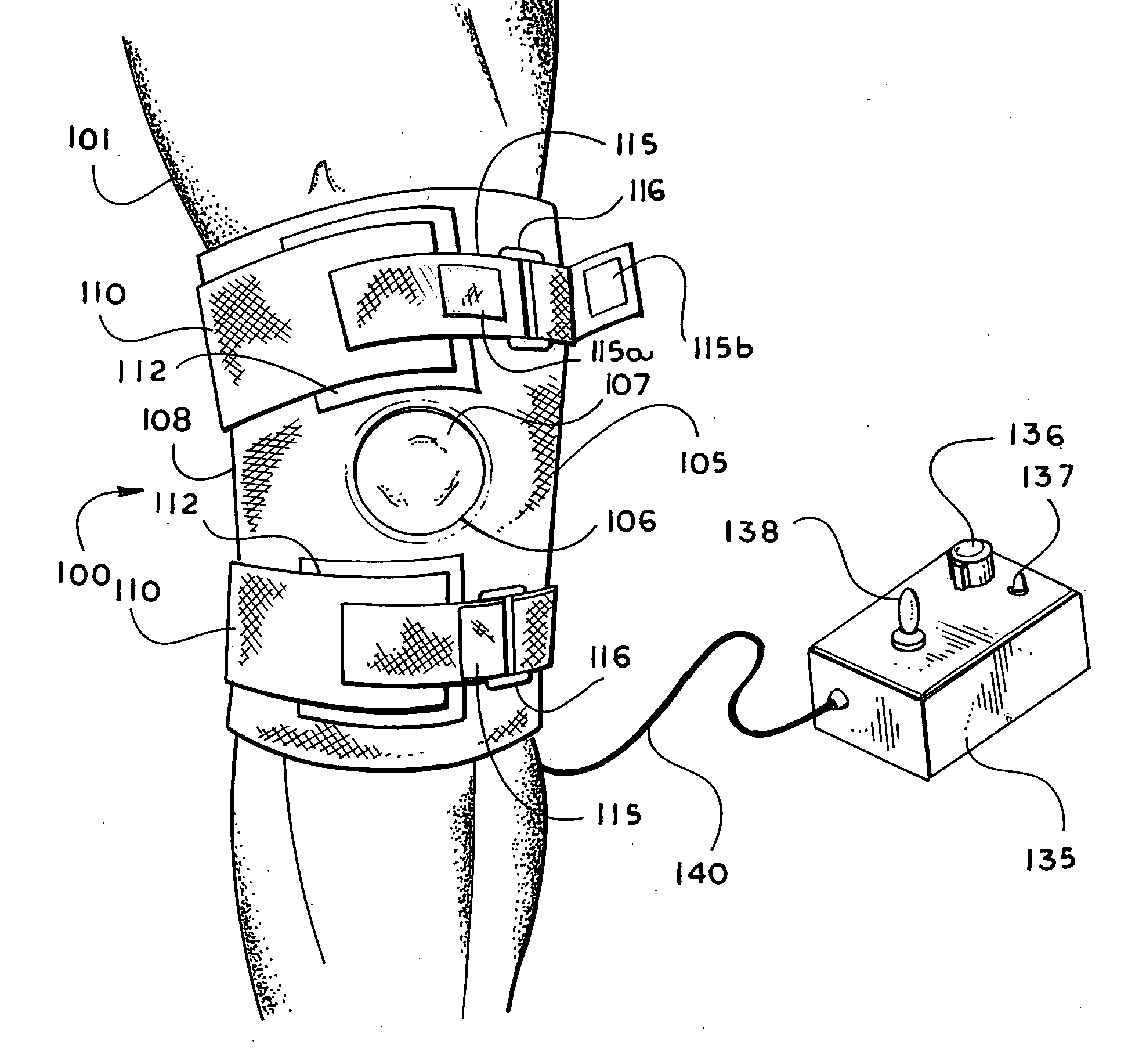 Self-contained heating and cooling orthopaedic brace