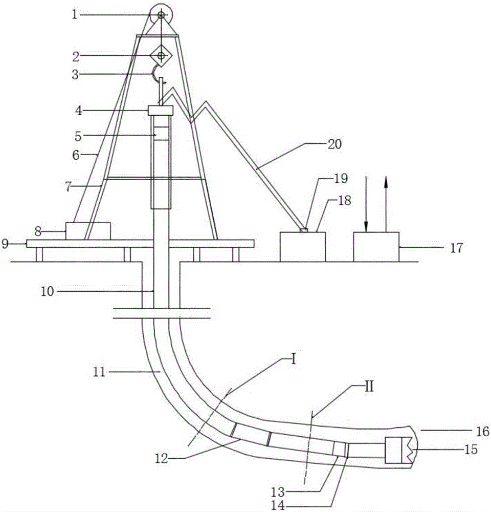 Complex structural well friction resistance reduction and power drill tool face adjusting method