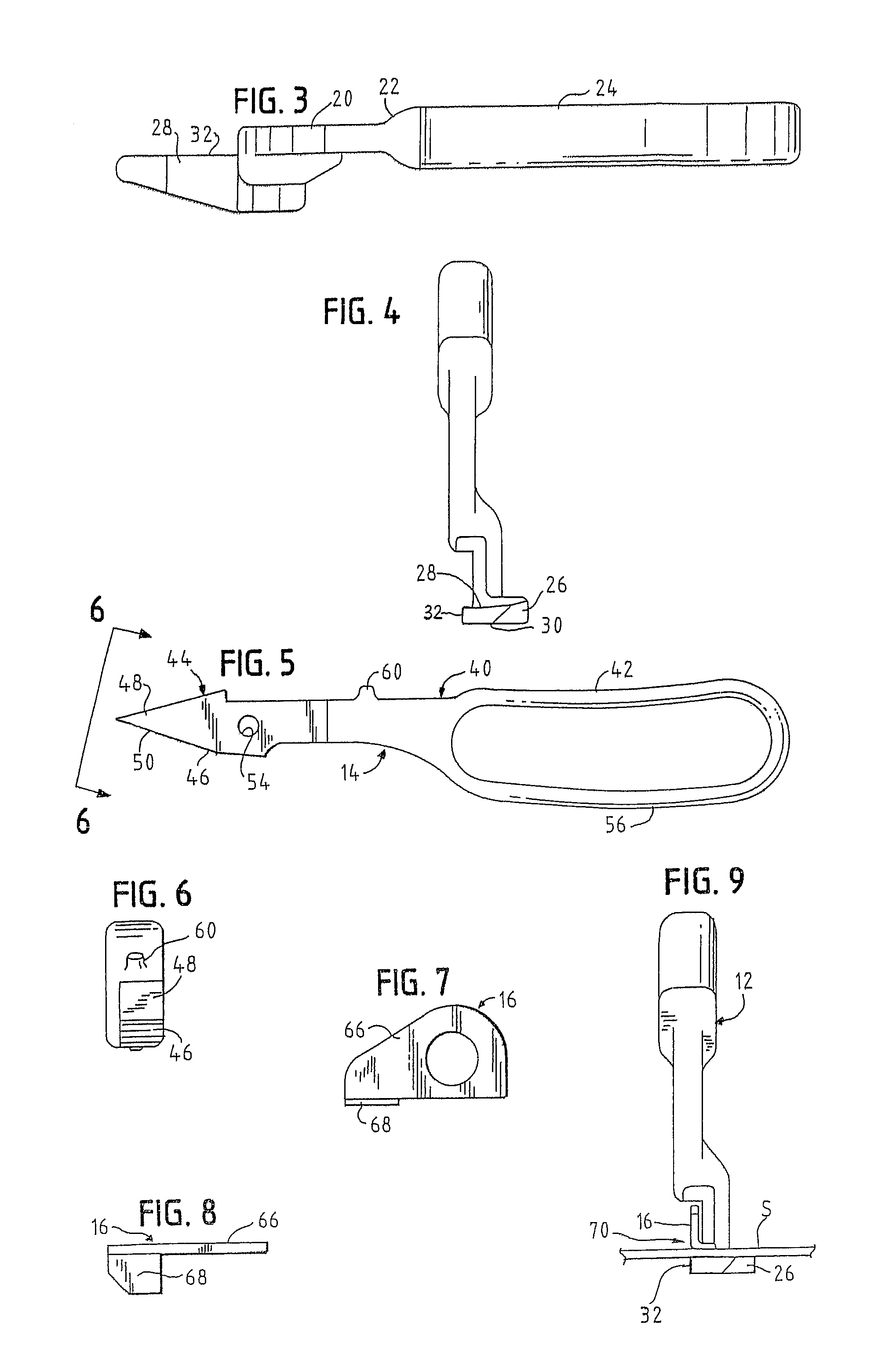 Cutting tool for a strap