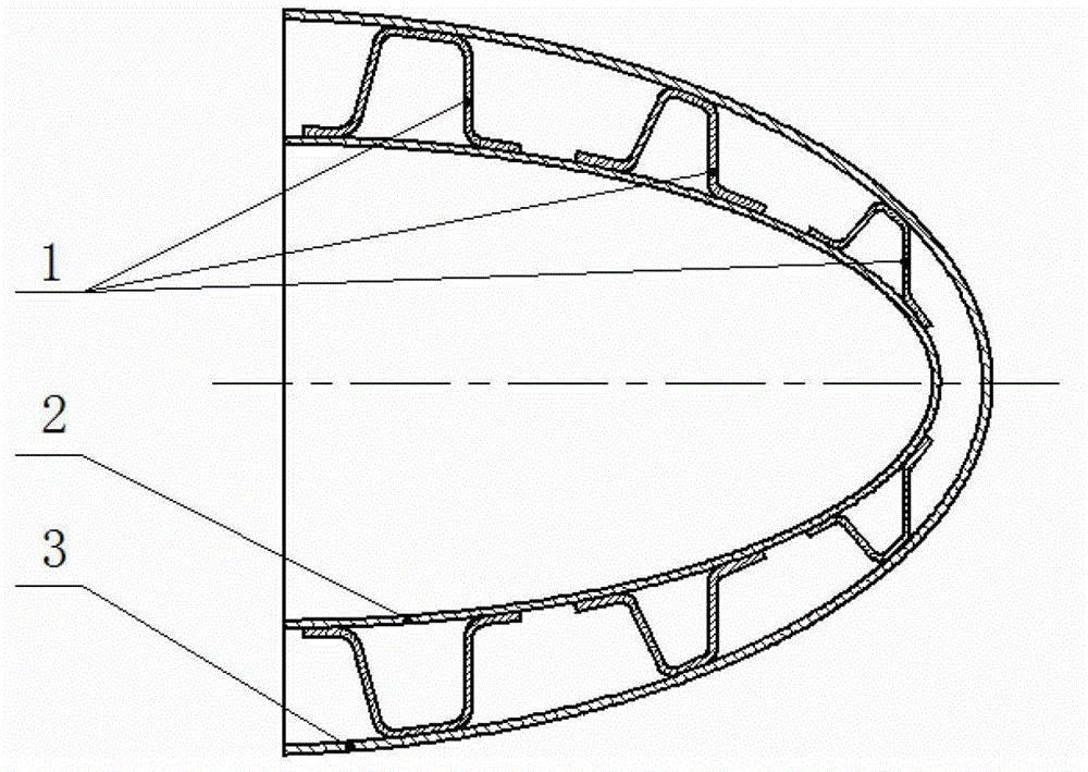 Method for pressing conical cover reinforcing ribs