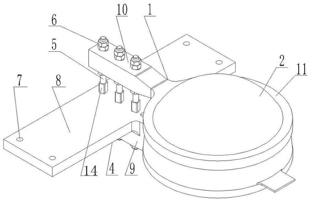 Auxiliary fixing device for linear cutting of spherical gas cylinder support lug