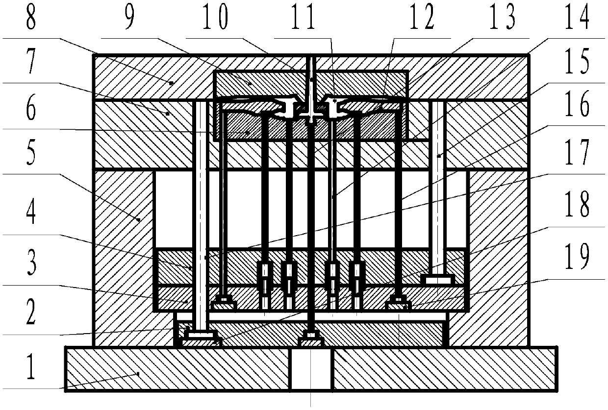 Triple ejection mechanism for injection molds