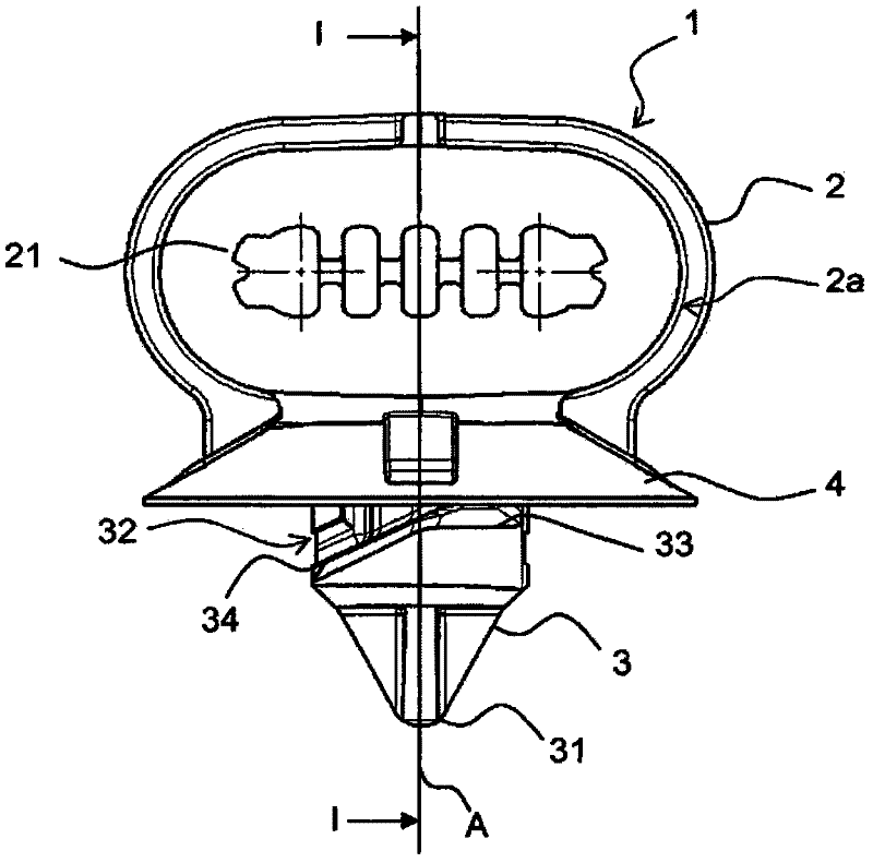 Attachment fastener with a sealing washer