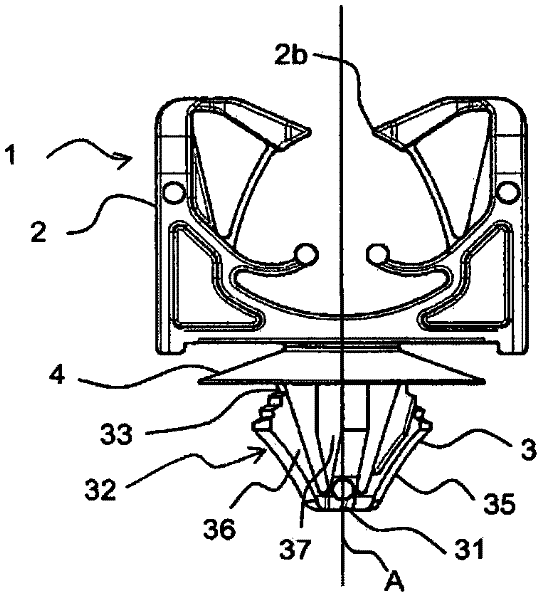 Attachment fastener with a sealing washer