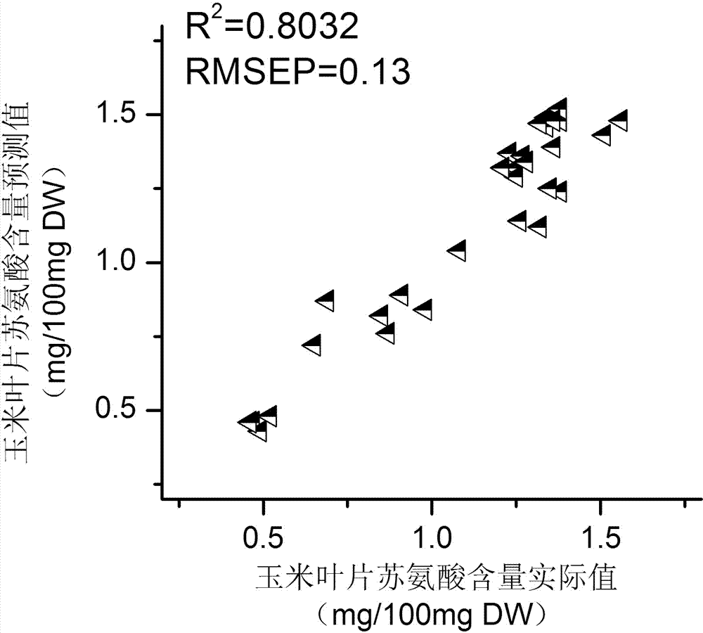 Device and method for detecting field corn plant leaf threonine content