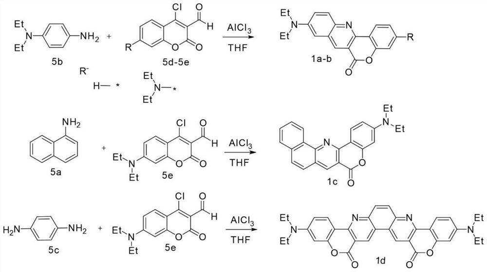 Amino-substituted chromene quinoline type fluorescent marker as well as preparation and application thereof