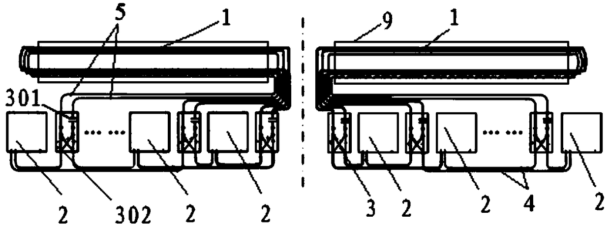 Contactless power supply system transmitting end unit and contactless power supply system transmitting end