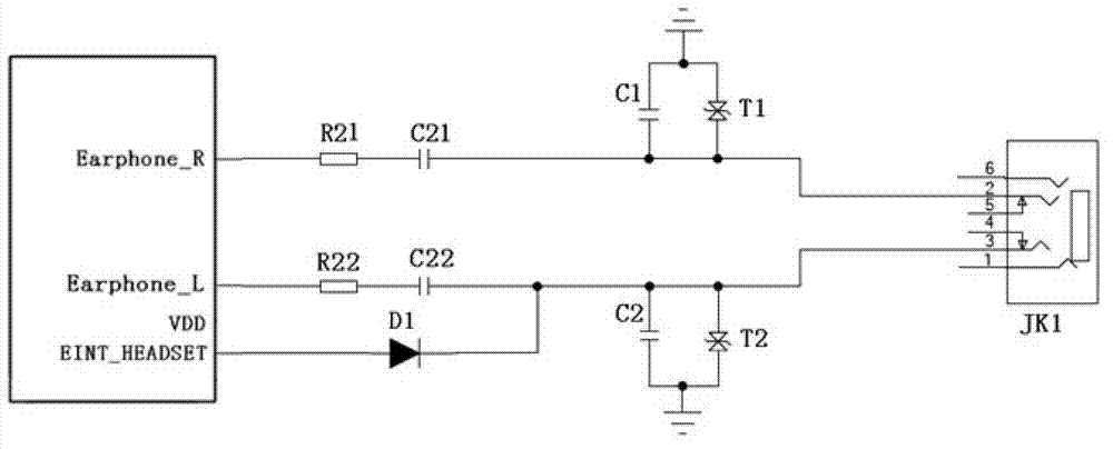 Earphone interface circuit and electronic equipment